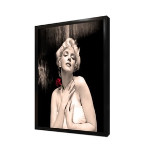 Marilyn Monroe Kırmızı Çiçeğiyle Çerçeveli Mdf Tablo
