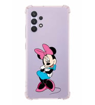 Samsung Galaxy A32  Köşe Korumalı Antişok Kapak Minnie Mouse Tasarımlı Şeffaf  Kılıf