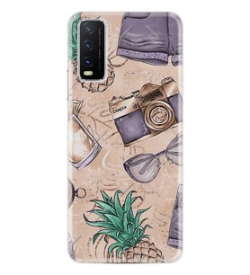Vivo Y70 Kılıf Desenli Silikon Kılıf Monkey Butterfly 1357