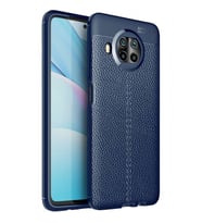 Xiaomi Mi 10T Lite Deri Görünümlü Silikon Lacivert