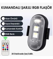 Kumandalı Şarjlı Çift RGB Led Flaşör