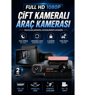 Çift Görüşlü 1080P Gece Görüşlü Araç Güvenlik Kamerası