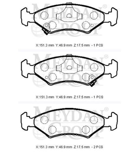 KIA SEPHIA- 99/01; ÖN FREN BALATASI (DİSK) (151,3X46,9X17,5) (DAIWA) 0K20A-33-23Z 711-6350