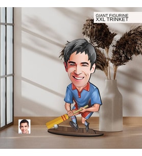 BK Gift Kişiye Özel Cricket Karikatürlü Büyük Boy Ahşap Biblo-1 Arkadaşa Hediye , Sevgiliye Hediye, Kişiye Özel Biblolar
