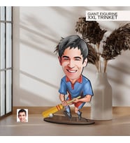 BK Gift Kişiye Özel Cricket Karikatürlü Büyük Boy Ahşap Biblo-1 Arkadaşa Hediye , Sevgiliye Hediye, Kişiye Özel Biblolar