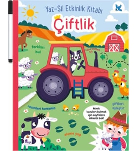Yaz-Sil Etkinlik Kitabı - Çiftlik (Kalemli)