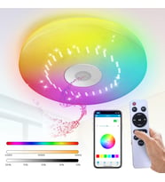 Akıllı Tavan Lambası 60W Kısılabilir, Bluetooth Hoparlör Uzaktan Kumanda Rgb Led Renk Değişimi Lamba Müzik Dekoratif Aydınlatma Smart (Beyaz)