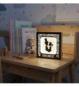 Kişiye Özel Işıklı Dekoratif Gece Lambası – Deniz Temalı & Romantik Tasarım Beyaz
