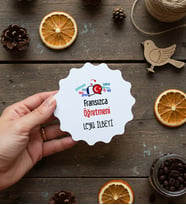 Kişiye Özel Fransızca Öğretmeni Bardak Altlığı Öğretmenler Günü Hediyesi (Bej)