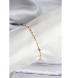 14K Gold Renk Kaplama Topçuklu Model CM Kadın Bileklik - TJ-BB8138