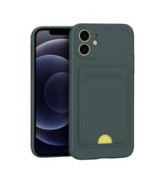 Apple İphone 11 Kılıf Kelvin Kartvizitli Silikon - Koyu Yeşil