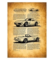 1969 Chevrolet Corvette, Stingray Spor Araba, Corvette Art, Car Tablo Ahşap Poster Dekoratif