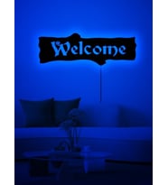 Mony Tasarım Led Işıklı Tablo Welcome Duvar Süsü Dekorasyon