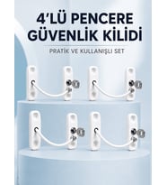 Pencere ve Kapılar İçin Anahtarlı Güvenlik Kilidi 4’lü Set