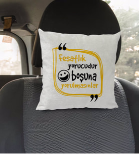 BK Gift Esprili Kare Araç Koltuk Yastığı-2