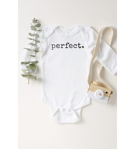 Unisex Bebek Beyaz Perfect Uzun Kollu Çıtçıtlı