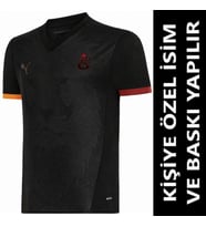 Galatasaray ÖZEL Forması KİŞİYE ÖZEL İSİM VE NUMARA BASKILI Yetişkin Futbol Forması XQ76 (SİYAH)