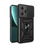 Xiaomi Redmi Note 13 Pro Plus Kılıf Pars Lens Yüzüklü Silikon - Siyah