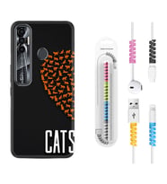 Tecno Spark 6 6 Go 8C 8 Pro 7 7 Pro Kılıf Kablo Koruma Spiral Silikon Cats 1792