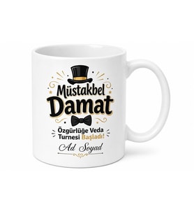 Müstakbel Damat Yazılı Komik Kupa Bardak Nişan Bekarlığa Veda Hediye
