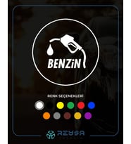 Benzin Araba Sticker siyah 18x18 CM (Beyaz)