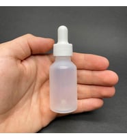 30 Ml Kısa Saydam Şişe Cam Damlalıklı  , Beyaz Plastik Kapaklı , 30 Cc Cam Damlalıklı PE Şişe x 10 Adet