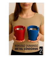 Kokusuz Dumansız Küllük - 2 li Küllük Seti Kafe Küllüğü Restoran Küllüğü Masaüstü Küllük