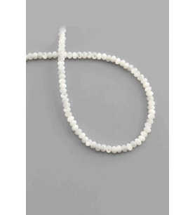 Sedef Doğal Taş Parlak Beyaz Rondela Kesim 4x3mm Dizi [AA]