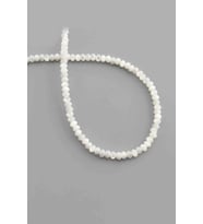 Sedef Doğal Taş Parlak Beyaz Rondela Kesim 4x3mm Dizi [AA]
