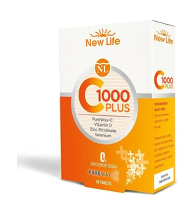 New Life C 1000 Plus 30 Tablet Vitamin ve Mineral İçeriği ile Türkiye Menşeli Yetişkin Kullanımı