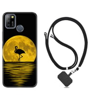 INFINIX Smart 4 5 6 Zero 8 S5 Pro Kılıf Boyun Askılı Silikon Ay ve Flamingo 1775