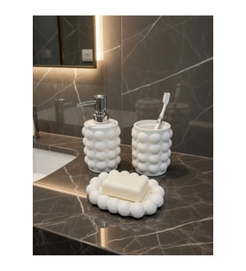 Bubble Banyo Seti 3 lü Set Sıvı Sabunluk, Diş Fırçalık, Katı Sabunluk