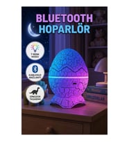 Dinozor Yumurtası Tasarımlı Bluetooth Hoparlörlü 7 Renkli Gece Lambası