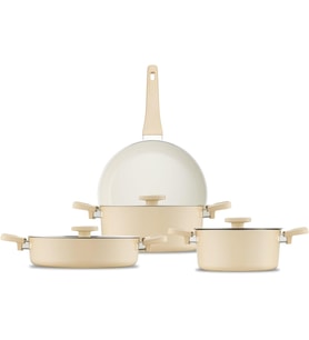 Jumbo Swiss Crystal Dark Cream 7 Parça Tencere Seti