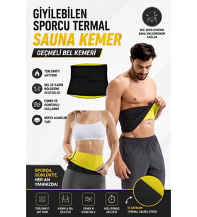 Giyilebilen Sporcu Termal Sauna Kemer Geçmeli Bel Kemeri Terleme Korsesi Bay Bayan Korse