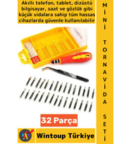 #TornavidaSeti Kompakt Telefon Laptop Saat Gözlük Elektronik Tamirat Mini Tornavida Seti 32 Parça