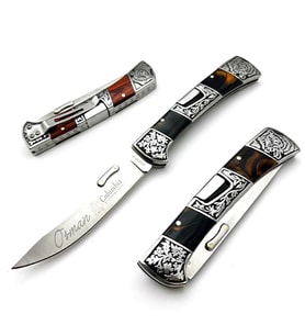 Kişiye Özel İsimli Columbia A3159-D 24 CM İsim Baskılı Columbia Ahşap Çakı (Çok Renkli)