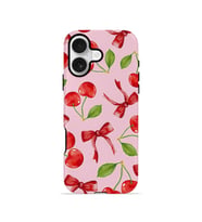 iPhone 16 Plus Vorian Çift Katmanlı Kılıf Cherry Ribbon Garden