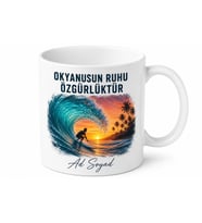Sörf Temalı Kupa Dalga Sörfçü Okyanus Ruhu Hawaii Rüzgar Bardak Hediye