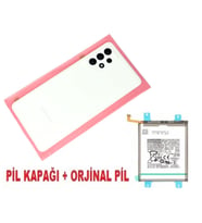Tkgz Samsung Galaxy A72 A725 Arka Pil Batarya Kapağı + PİL (Kamera Lensli) BEYAZ