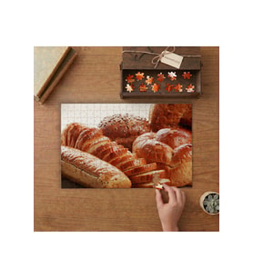Çeşit Çeşit Ekmekler Tasarımı 240 parça Ahşap Puzzle Ahşap Kutuda MP01653