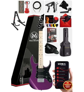 Maxword DE-150PU-ST Maple Klavye HH Manyetik Yüksek Kaliteli Elektro Gitar Seti
