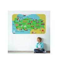 Eğitici Ve Öğretici Dekoratif Cocuk Odası Türkiye Haritası Duvar Sticker-3876-60x105