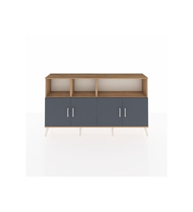 Arges Konsol 6 Raflı 4 Kapaklı 176x30x99 Çam-Antrasit/Çam