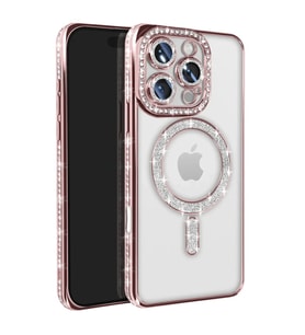 Apple iPhone 16 Pro Max Kılıf Joke Simli Magneticsafe Kılıf - Pembe