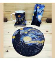 Vincent Van Gogh Set 6 - Kupa-Doğal Taş Bardak Altlığı-Mousepad-MDF Telefon Standı 1
