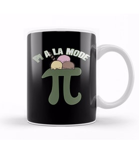 Pi A La Mode Funny Pi Day Ice Cream Pun Math Kupa Bardak Porselen