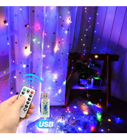 RGB RENKLİ SALKIM LED IŞIK RENKLİ LED IŞIK USB +KUMANDALI RENKLİ İNCE PERİ LEDLİ 3X2.5 METRE YILBAŞI IŞIKLARI DEKOR