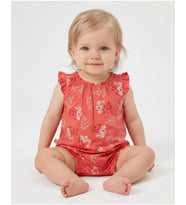 Caramell Bebek Tulumu - TK7067 Little Flower - Kiremit