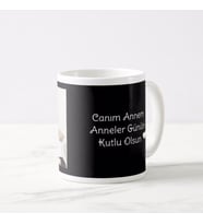 Canım Annem Yazılı Siyah Kupa